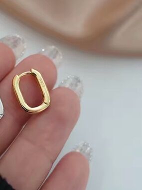 14k Gold-plated S925  Hoop Earring - Sleek Women's Jewelry